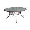 Table en aluminium et plateau de verre, 6 personnes, SUNBURY