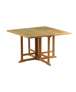 Table carrée pliante en teck massif PORQUEROLLES pour 4/6 personnes