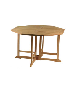 Table octogonale pliante en teck massif NIOLON, 120 cm